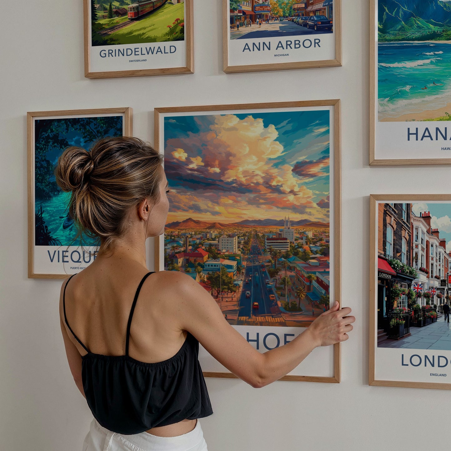 Windhoek Poster - Namibia Travel Art - Vibrant city sunset Home Decor