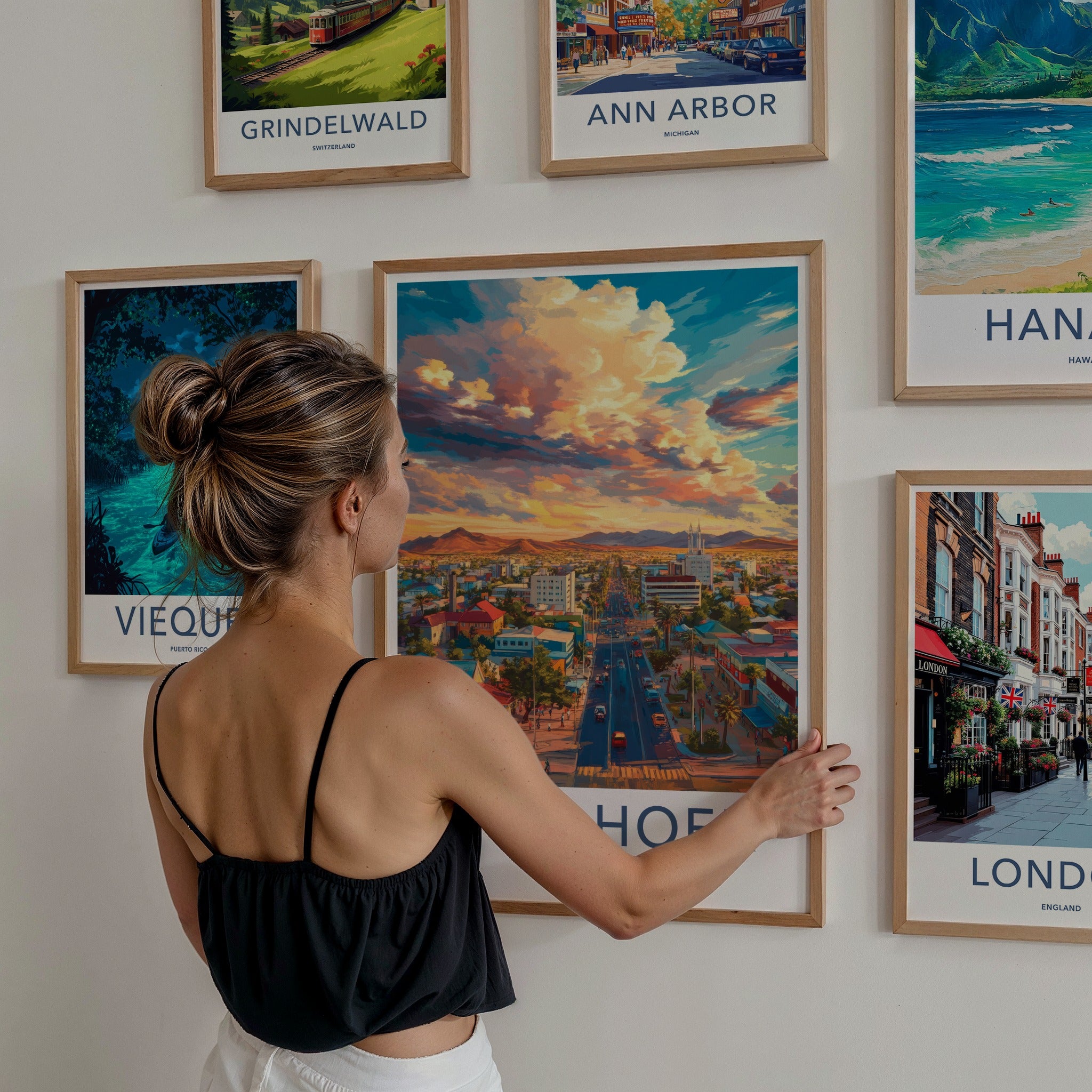 Windhoek Poster - Namibia Travel Art - Vibrant city sunset Home Decor