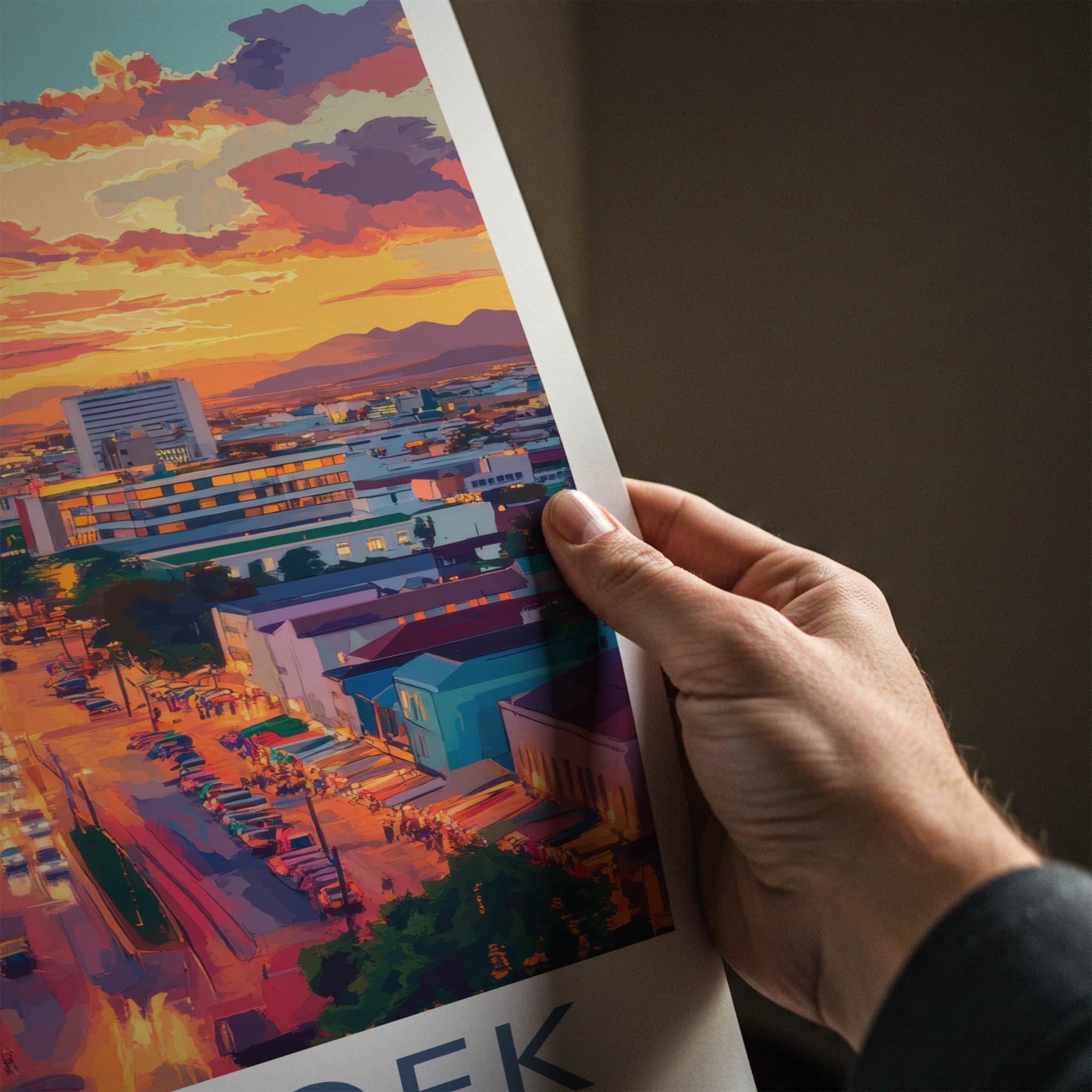 Windhoek Poster - Namibia Travel Art - Vibrant City Sunset Home Decor