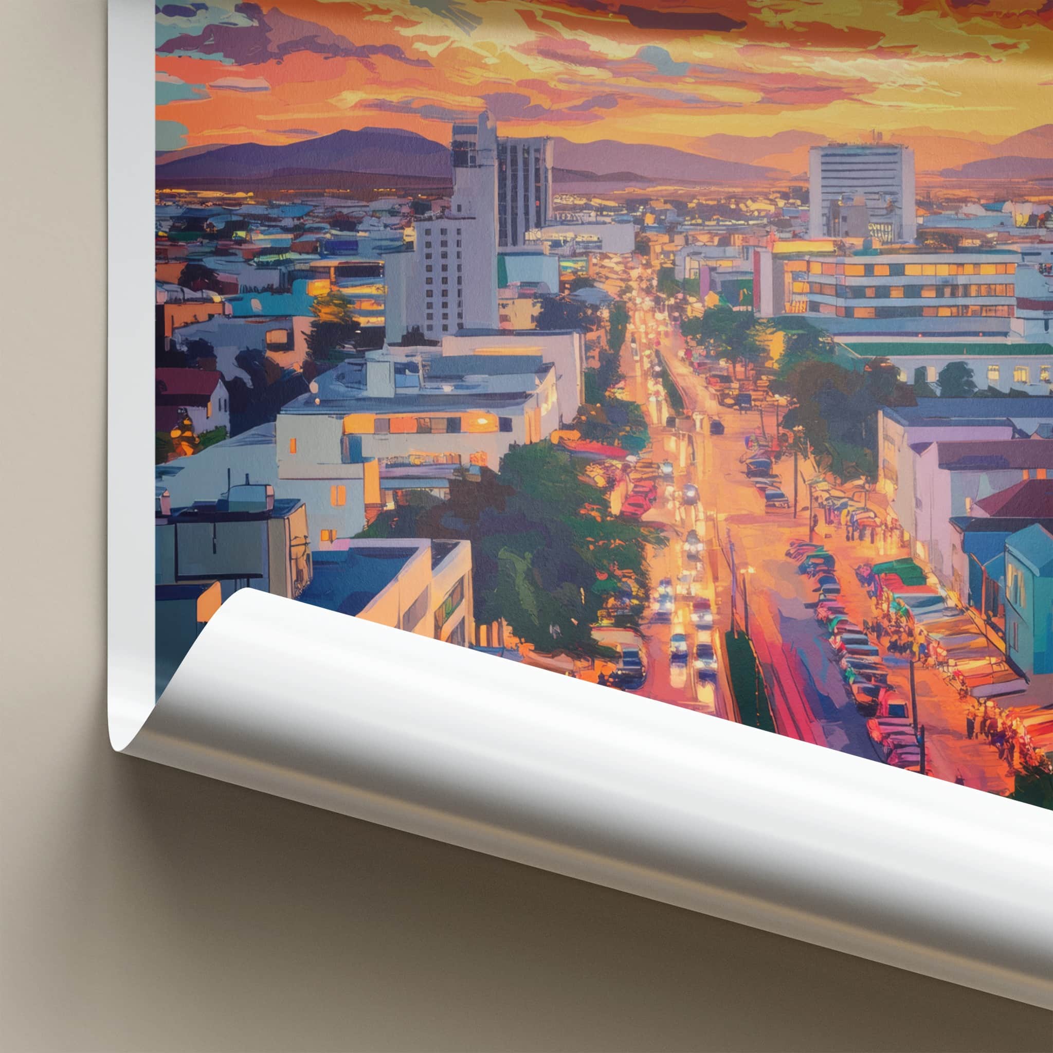 Windhoek Poster - Namibia Travel Art - Vibrant City Sunset Home Decor