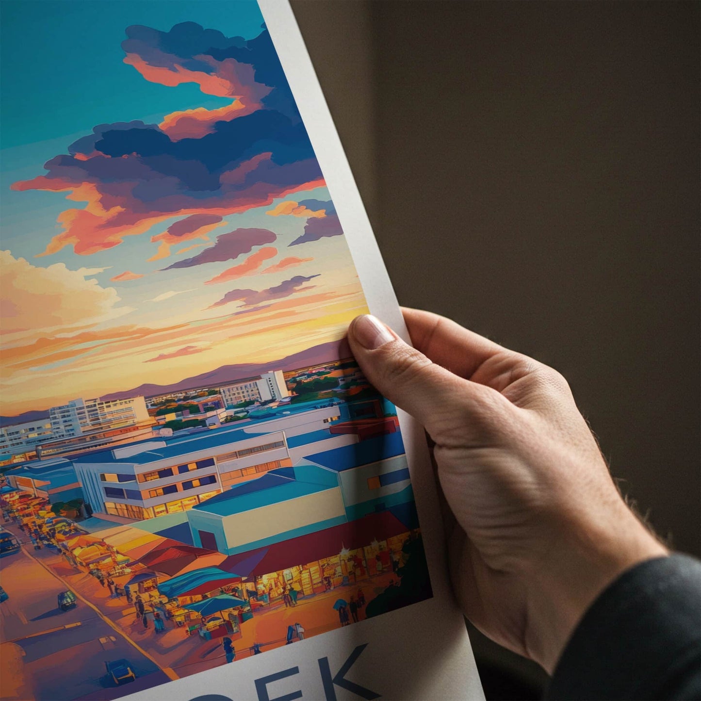 Windhoek Poster - Namibia Wall Art - Vibrant City Sunset Home Decor