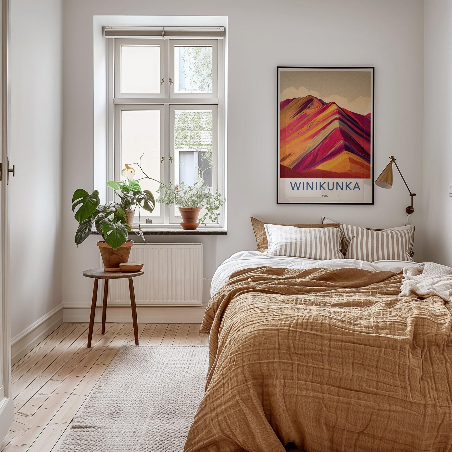 Winikunka Poster - Peru Travel Art - Colorful Striped Mountains Home Decor