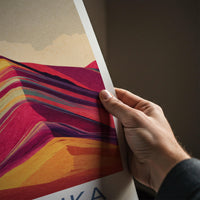 Winikunka Poster - Peru Travel Art - Colorful Striped Mountains Home Decor