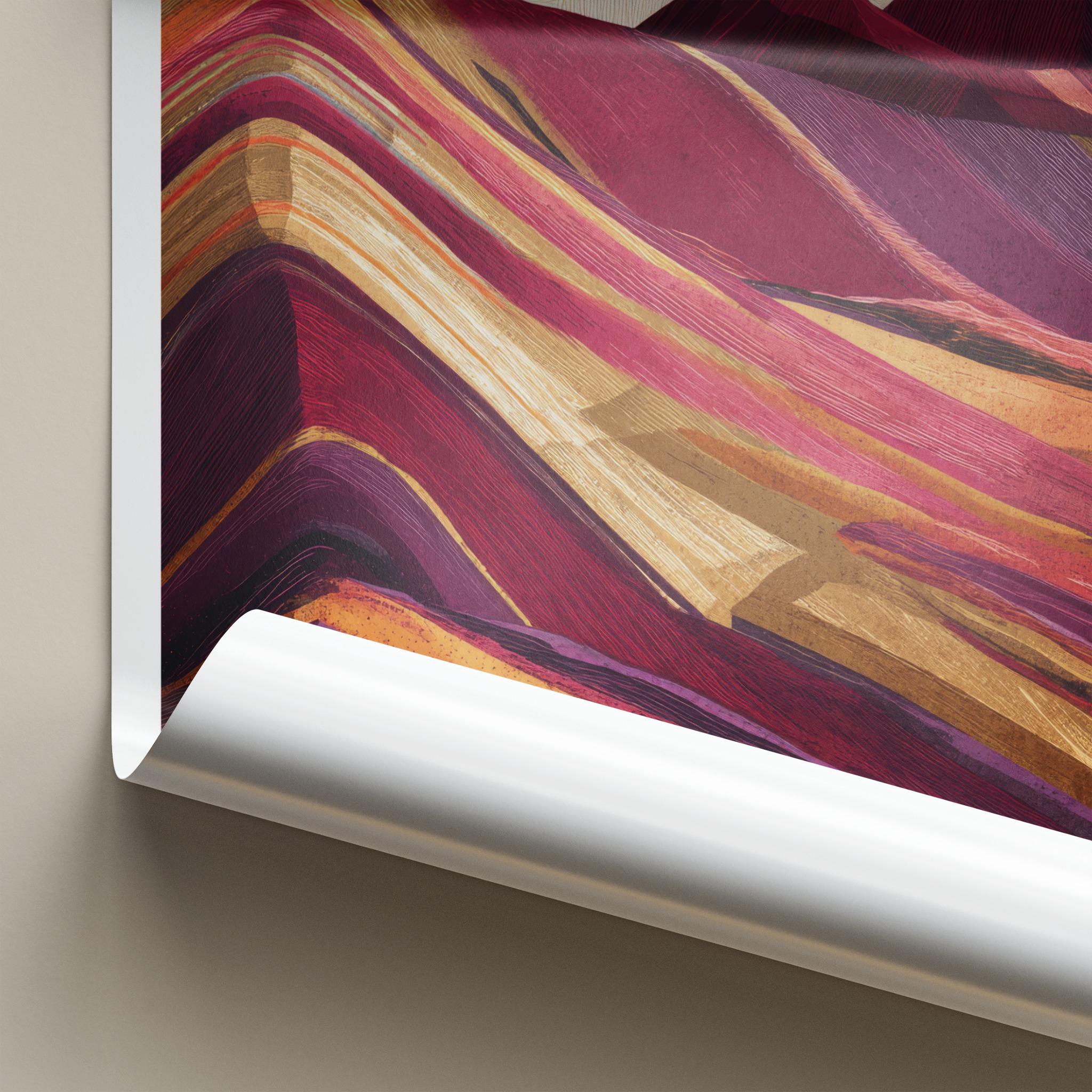 Winikunka Poster - Peru Travel Art - Vibrant Layered Mountains Home Decor