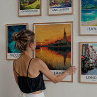 Winnipeg Poster - Canada Travel Art - Golden River Sunset Home Decor