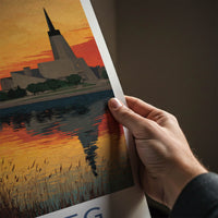 Winnipeg Poster - Canada Travel Art - Golden River Sunset Home Decor