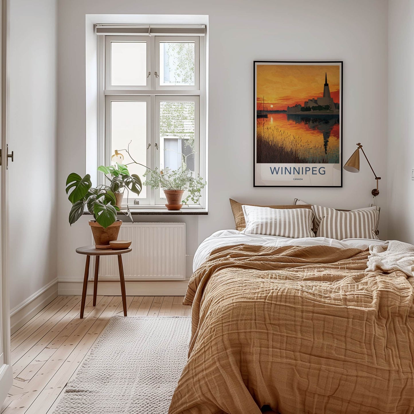 Winnipeg Poster - Canada Travel Art - Golden River Sunset Home Decor