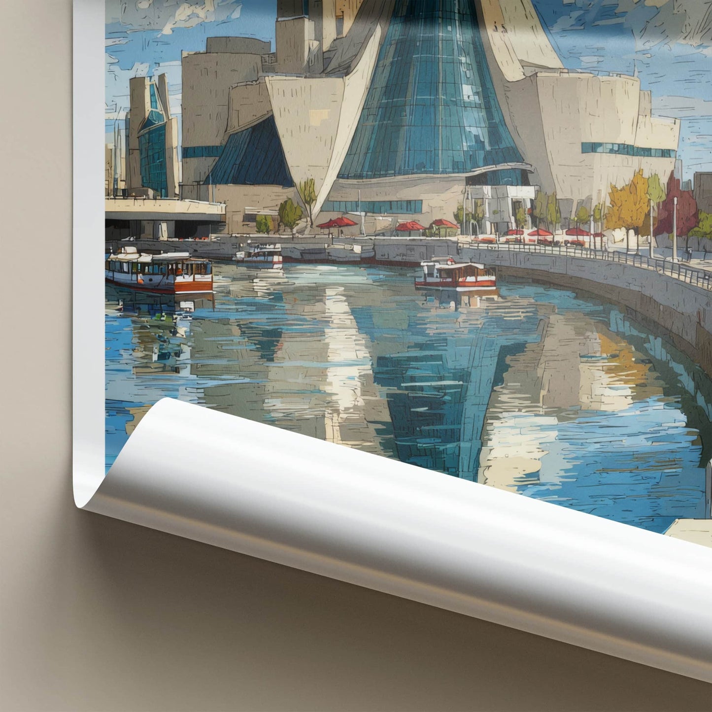 Winnipeg Poster - Canada Travel Art - Iconic Museum River Home Decor
