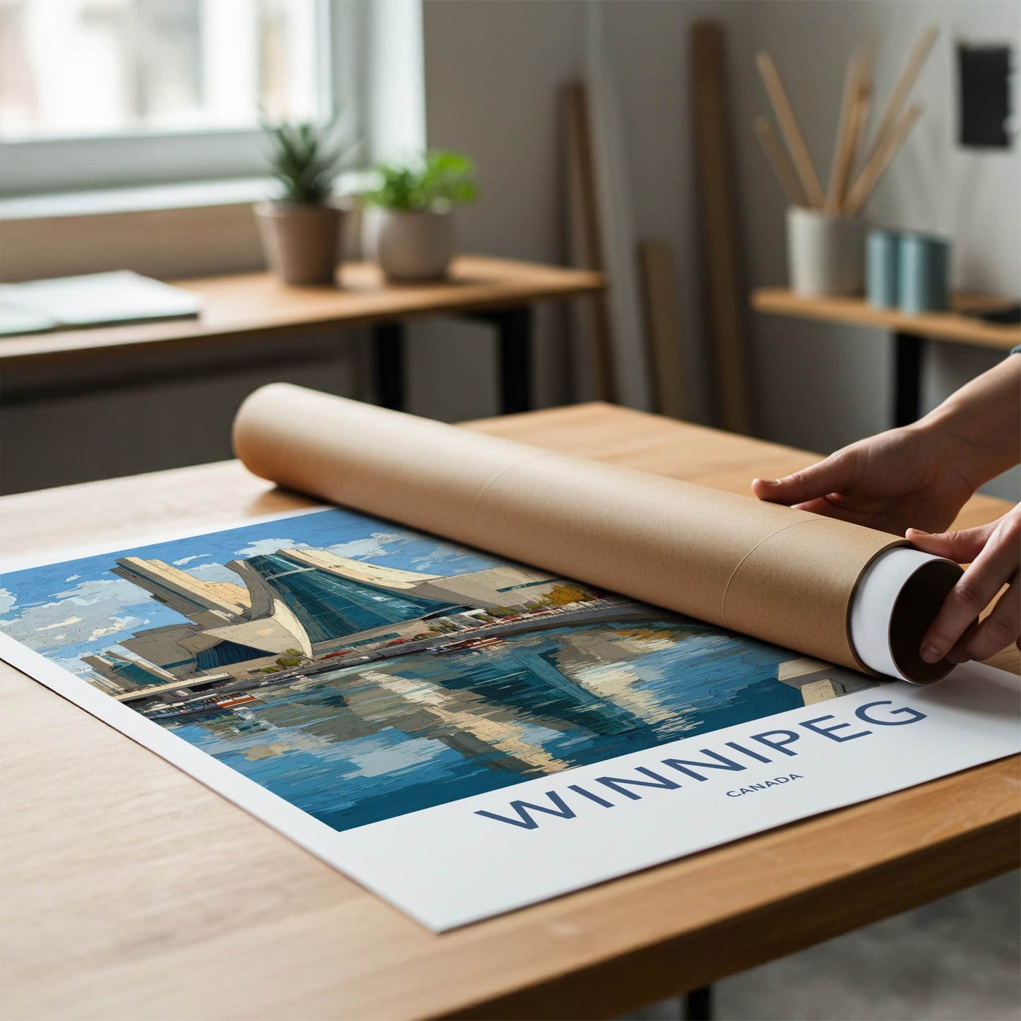 Winnipeg Poster - Canada Travel Art - Iconic Museum River Home Decor
