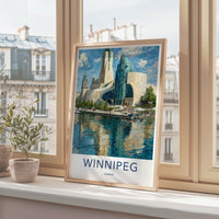 Winnipeg Poster - Canada Travel Art - Reflective Museum Architecture Home Decor