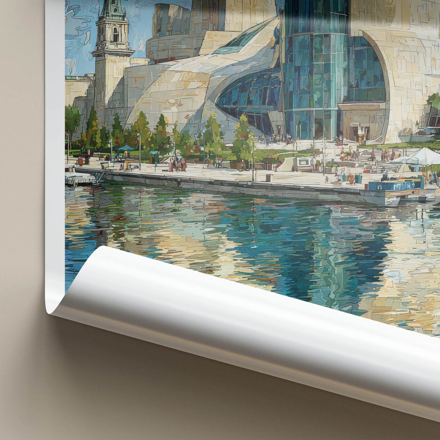 Winnipeg Poster - Canada Travel Art - Reflective Museum Architecture Home Decor