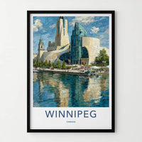 Winnipeg Poster - Canada Travel Art - Reflective Museum Architecture Home Decor