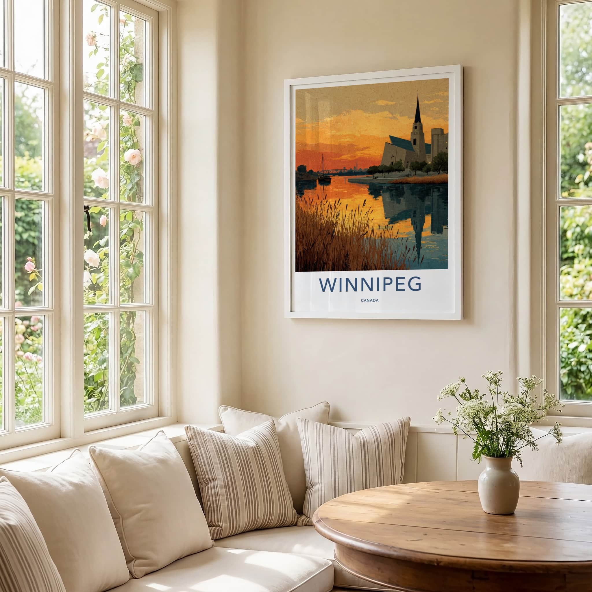 Winnipeg Poster - Canada Wall Art - Golden Hour Skyline Home Decor