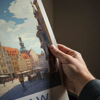 Wroclaw Poster - Poland Travel Art - Bustling City Square Home Decor