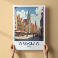 Wroclaw Poster - Poland Travel Art - Bustling City Square Home Decor