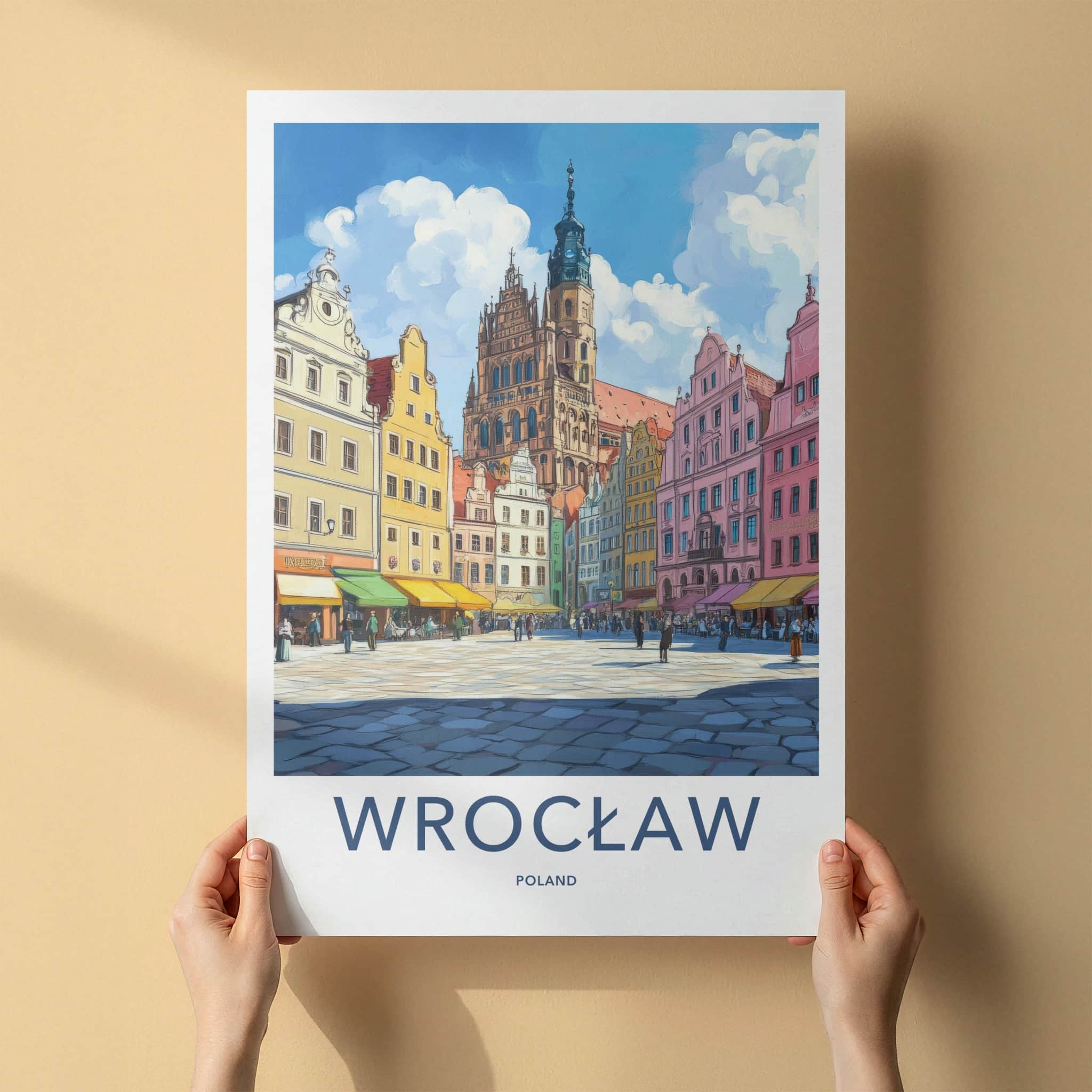 Wroclaw Poster - Poland Travel Art - Historic Market Square Home Decor