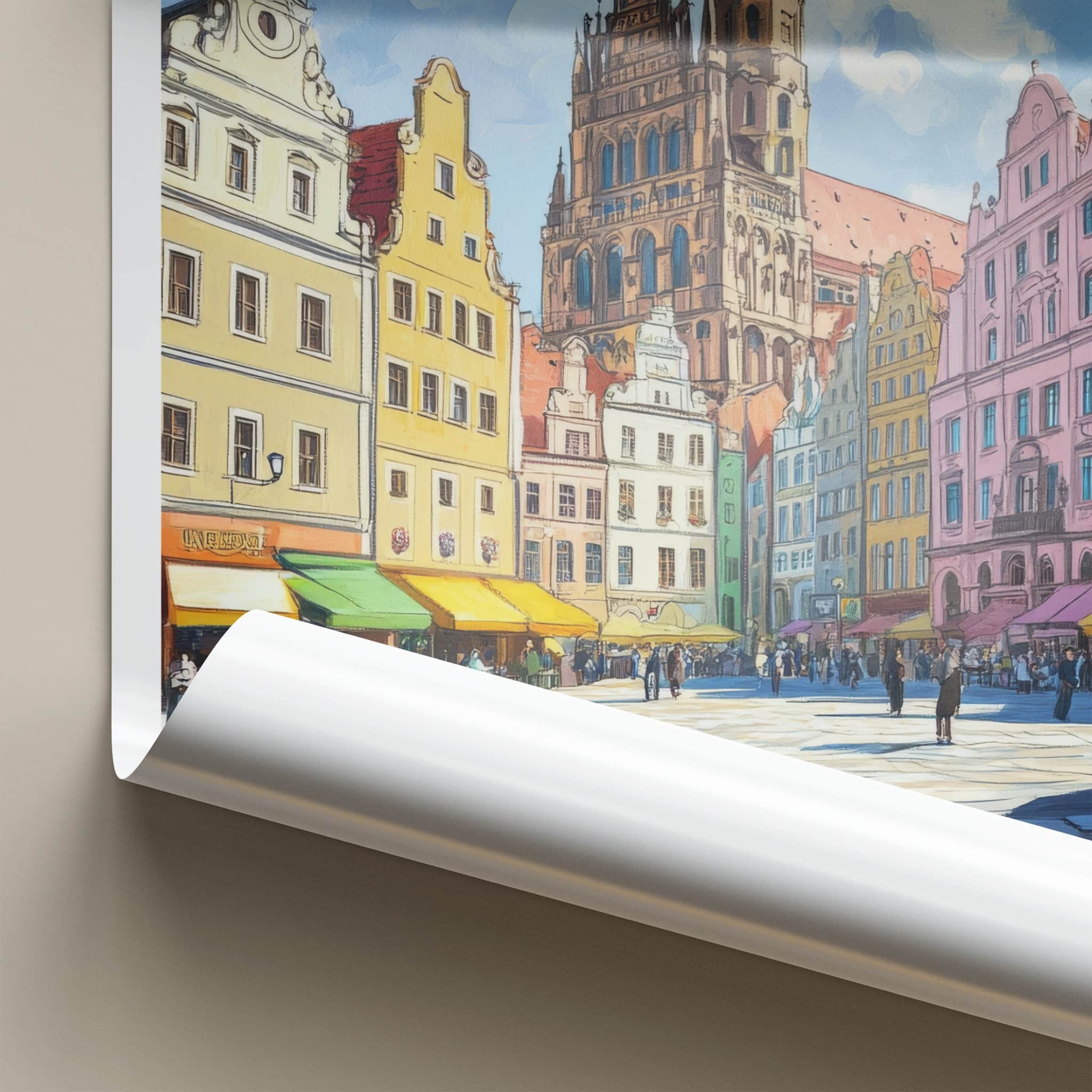 Wroclaw Poster - Poland Travel Art - Historic Market Square Home Decor