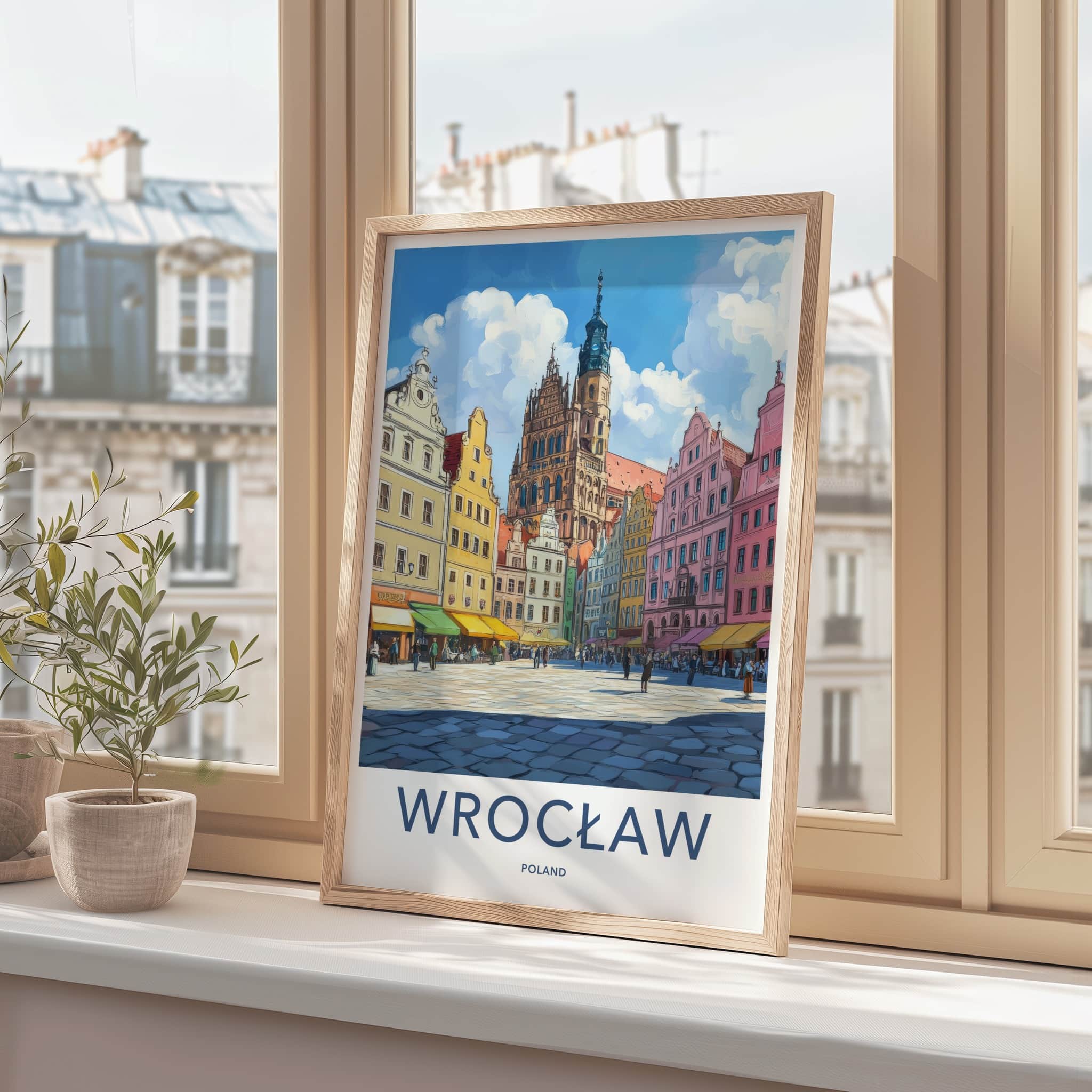 Wroclaw Poster - Poland Travel Art - Historic Market Square Home Decor