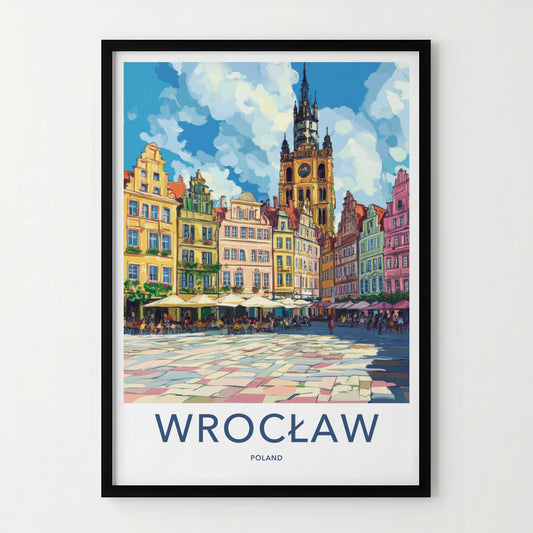Wroclaw Poster - Poland Travel Art - Historic Market Square Home Decor