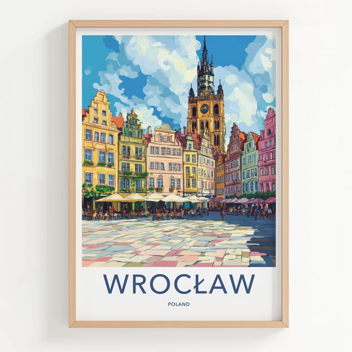 Wroclaw Poster - Poland Travel Art - Historic Market Square Home Decor
