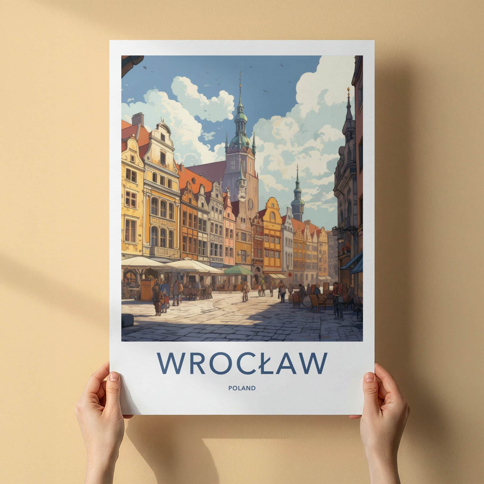 Wroclaw Poster - Poland Travel Art - Historic Market Square Home Decor