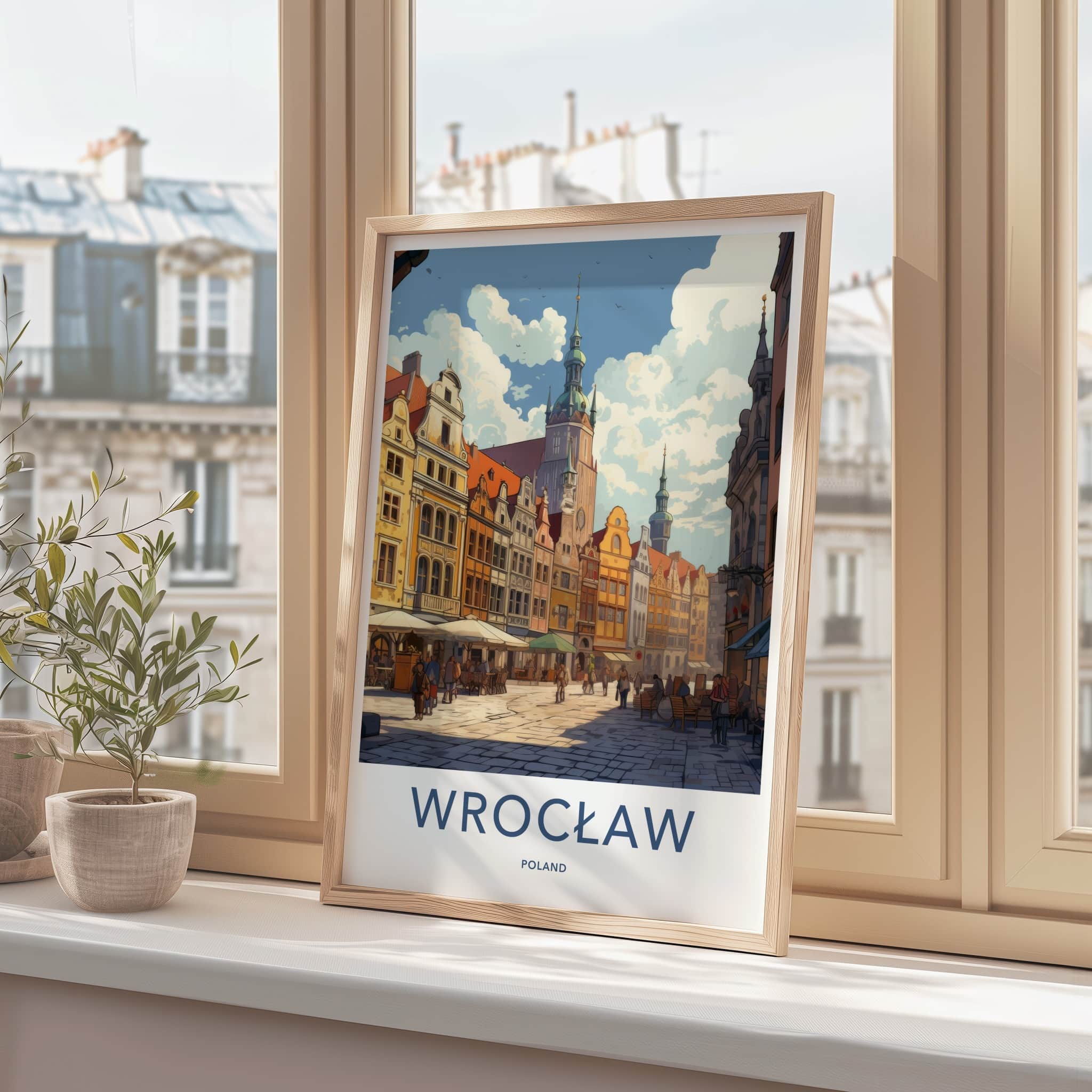 Wroclaw Poster - Poland Travel Art - Historic Market Square Home Decor