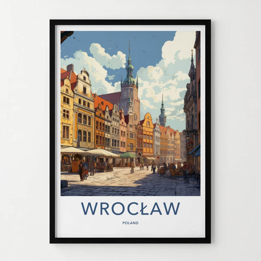 Wroclaw Poster - Poland Travel Art - Historic Market Square Home Decor