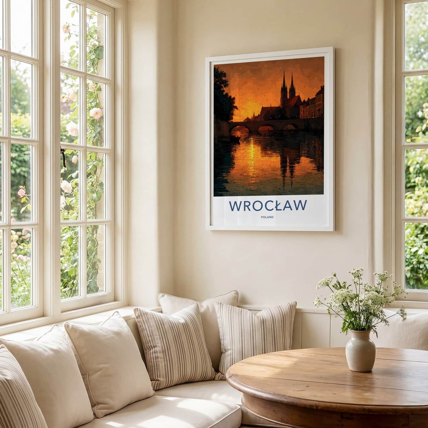 Wroclaw Poster - Poland Travel Art - River Sunset Reflections Home Decor