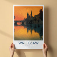 Wroclaw Poster - Poland Wall Art - Orange River Reflection Home Decor