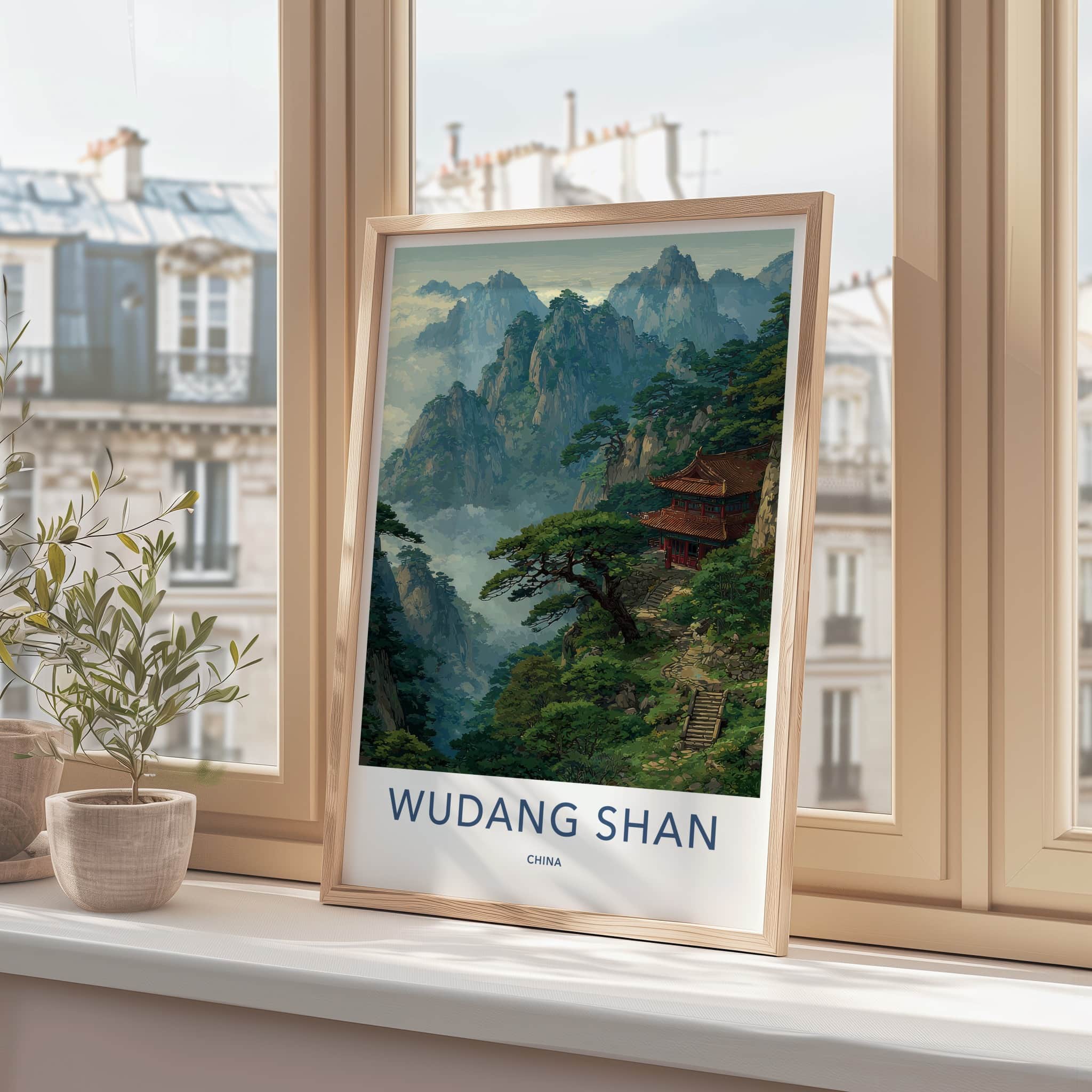 Wudang Shan Poster - China Art Print - Mountain Temple View Home Decor
