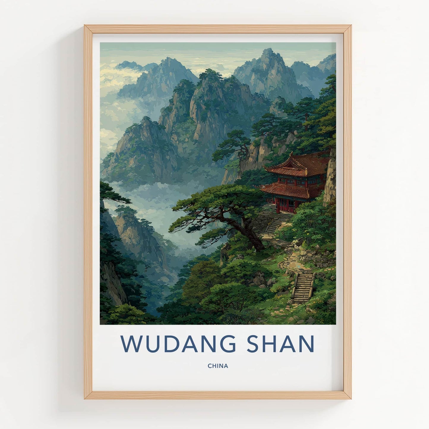 Wudang Shan Poster - China Art Print - Mountain Temple View Home Decor