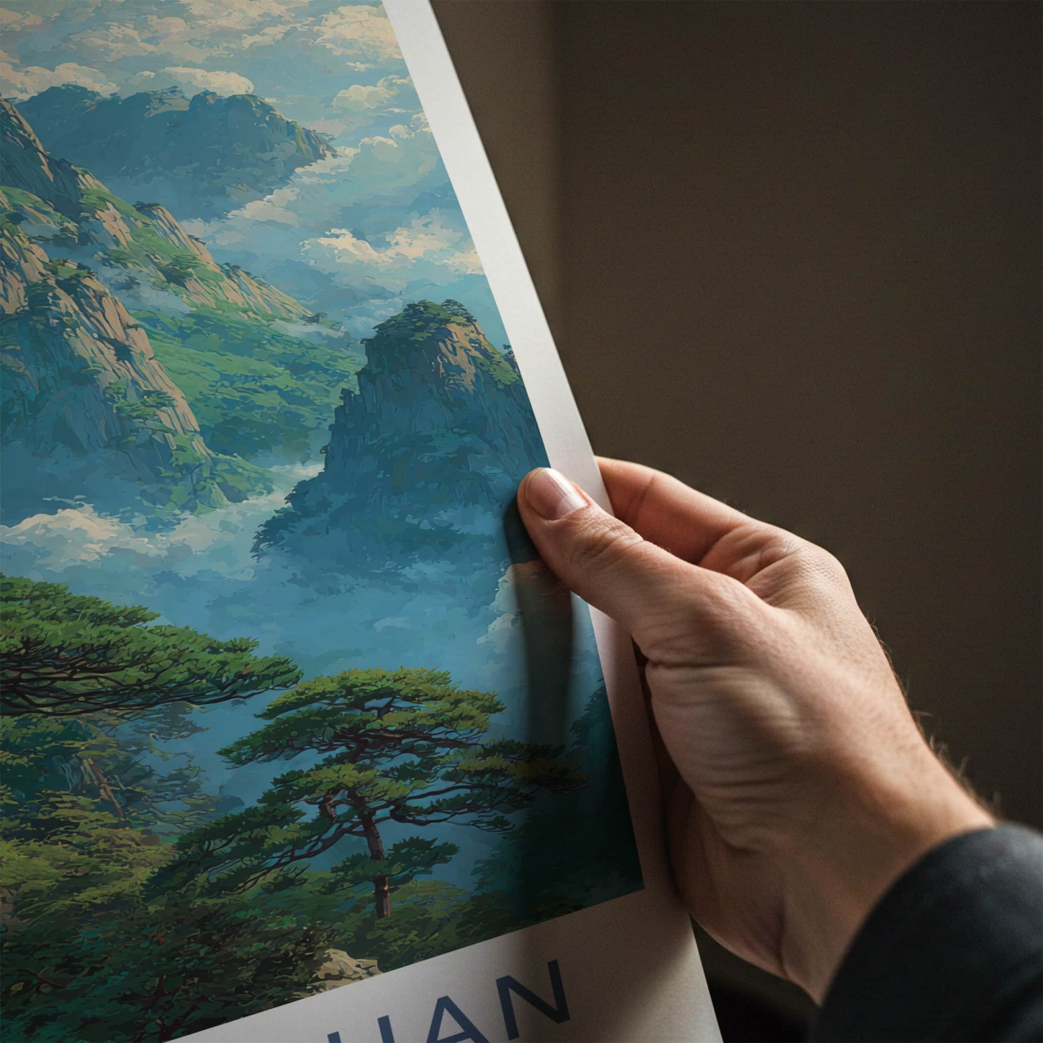 Wudang Shan Poster - China Art Print - Mountains Temples Trees Home Decor