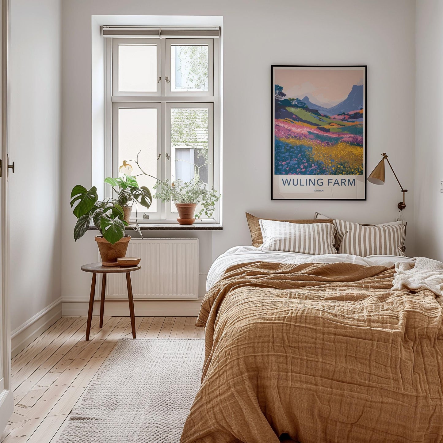Wuling Farm Poster - Taiwan Travel Art - Vibrant Mountain Blooms Home Decor