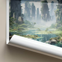 Wulingyuan Poster - China Travel Art - Misty Stone Pillars Home Decor