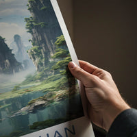 Wulingyuan Poster - China Travel Art - Misty Stone Pillars Home Decor