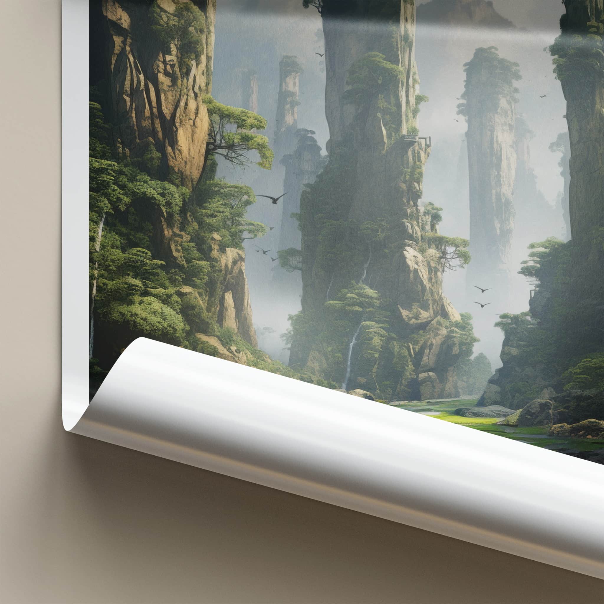 Wulingyuan Poster - China Travel Art - Towering Green Karst Home Decor