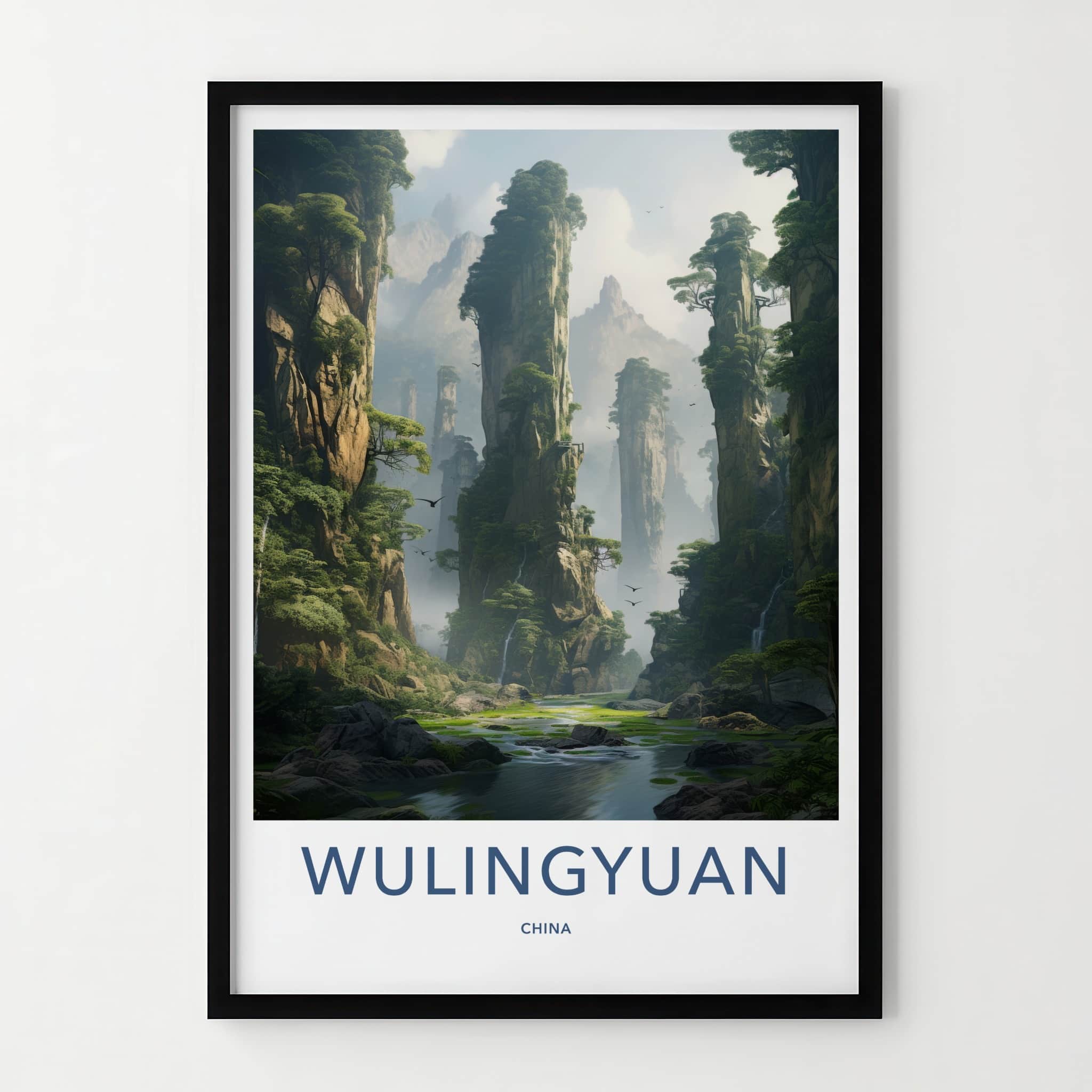 Wulingyuan Poster - China Travel Art - Towering Green Karst Home Decor