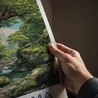 Yakushima Poster - Japan Travel Art - Lush Mossy Forest Wall Decor