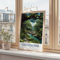 Yakushima Poster - Japan Wall Art - Mossy Forest Stream Home Decor