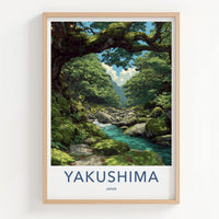Yakushima Poster - Japan Wall Art - Mossy Forest Stream Home Decor