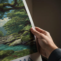 Yakushima Poster - Japan Wall Art - Mossy Forest Stream Home Decor