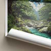 Yakushima Poster - Japan Wall Art - Mossy Forest Stream Home Decor