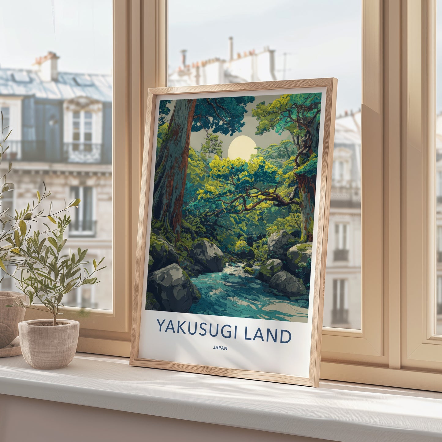 Yakusugi Land Poster Japan Forest Stream Moon Wall Decor