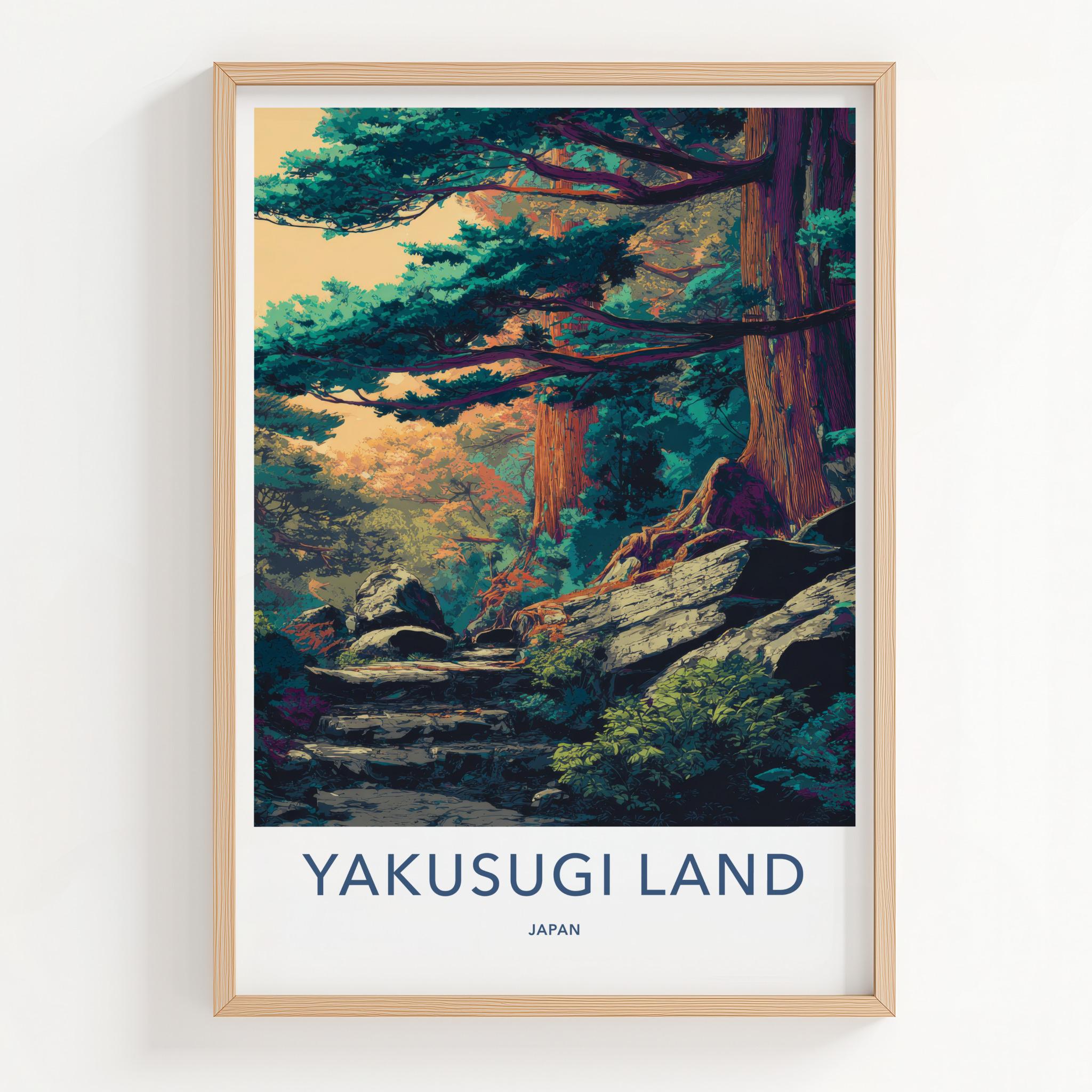 Yakusugi Land Poster - Japan Travel Art - Ancient Forest Path Home Decor