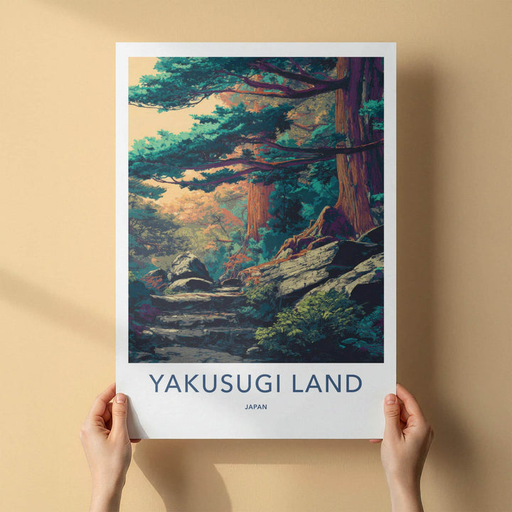Yakusugi Land Poster - Japan Travel Art - Ancient Forest Path Home Decor