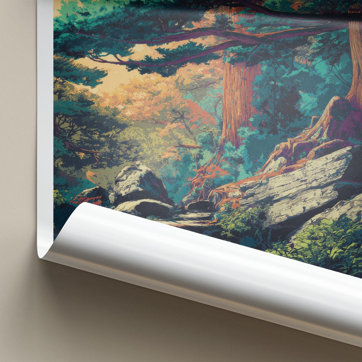 Yakusugi Land Poster - Japan Travel Art - Ancient Forest Path Home Decor