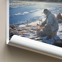 Yakutsk Poster - Siberian Fishing Village Winter Scene Decor