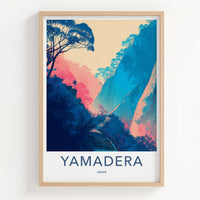 Yamadera Poster - Japan Travel Art - Vibrant Mountain Pathway Home Decor