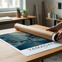 Yamagata Poster - Japan Travel Art - Snowy River Village Home Decor