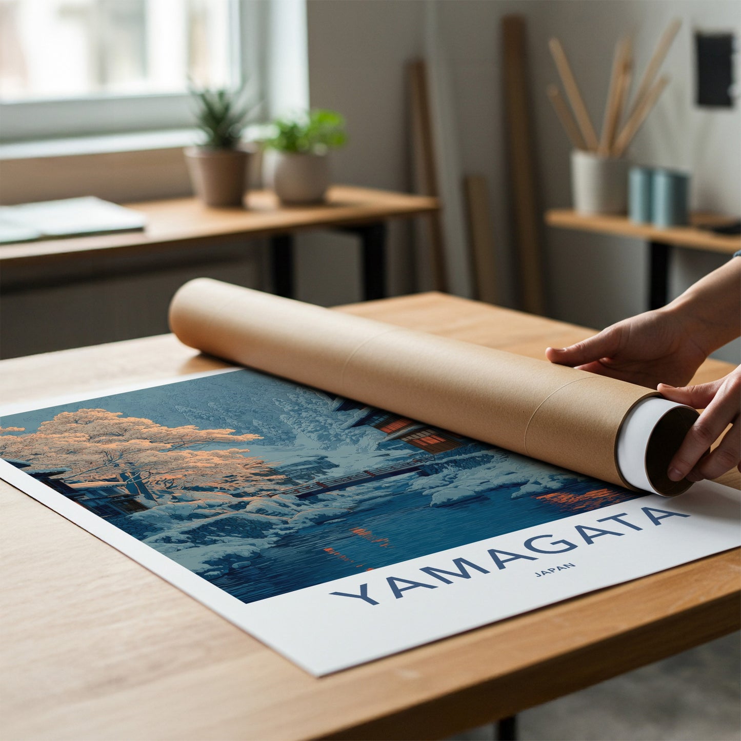 Yamagata Poster - Japan Travel Print - Snowy River Village Home Decor